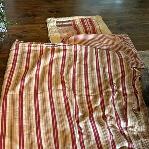 Pottery barn red ticking and striped for queen bed